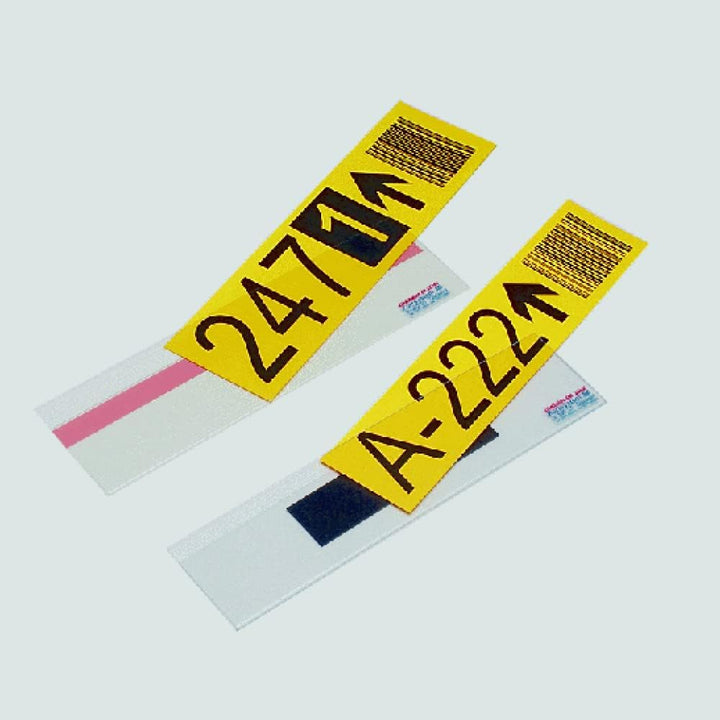 Krog Etikettenhalter selbstklebend mit verkürzter Rückseite, 105 x 26 mm, 50 Stück Klar