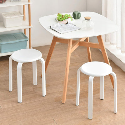 IBUYKE 4er Set Esszimmerhocker, Holzstapelstuhl mit Rutschfester Matte, Stapelhocker für Klassenzimm