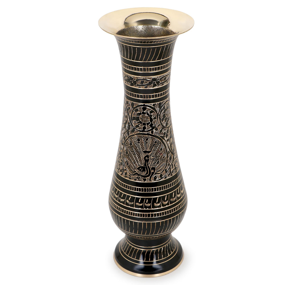 Zap Impex® Blumenvase aus Messing, Schnitzerei, für Zuhause, Büro, Wohnzimmer, Bett, Wandbild, Dekor