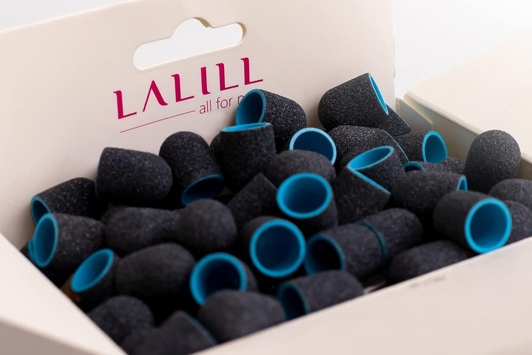 LALILL Schleifkappen LUX 50 Stück – Grafit Fräskappen für Nagelfräser – Maniküre, Pediküre & Podolog