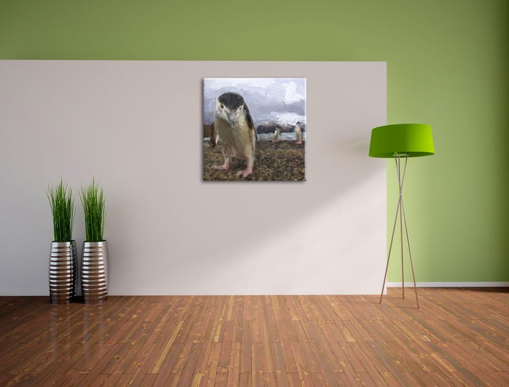 Lustige Pinguine als Leinwandbild/Grösse: 70x70 cm/Wandbild/Kunstdruck/fertig bespannt, 70x70