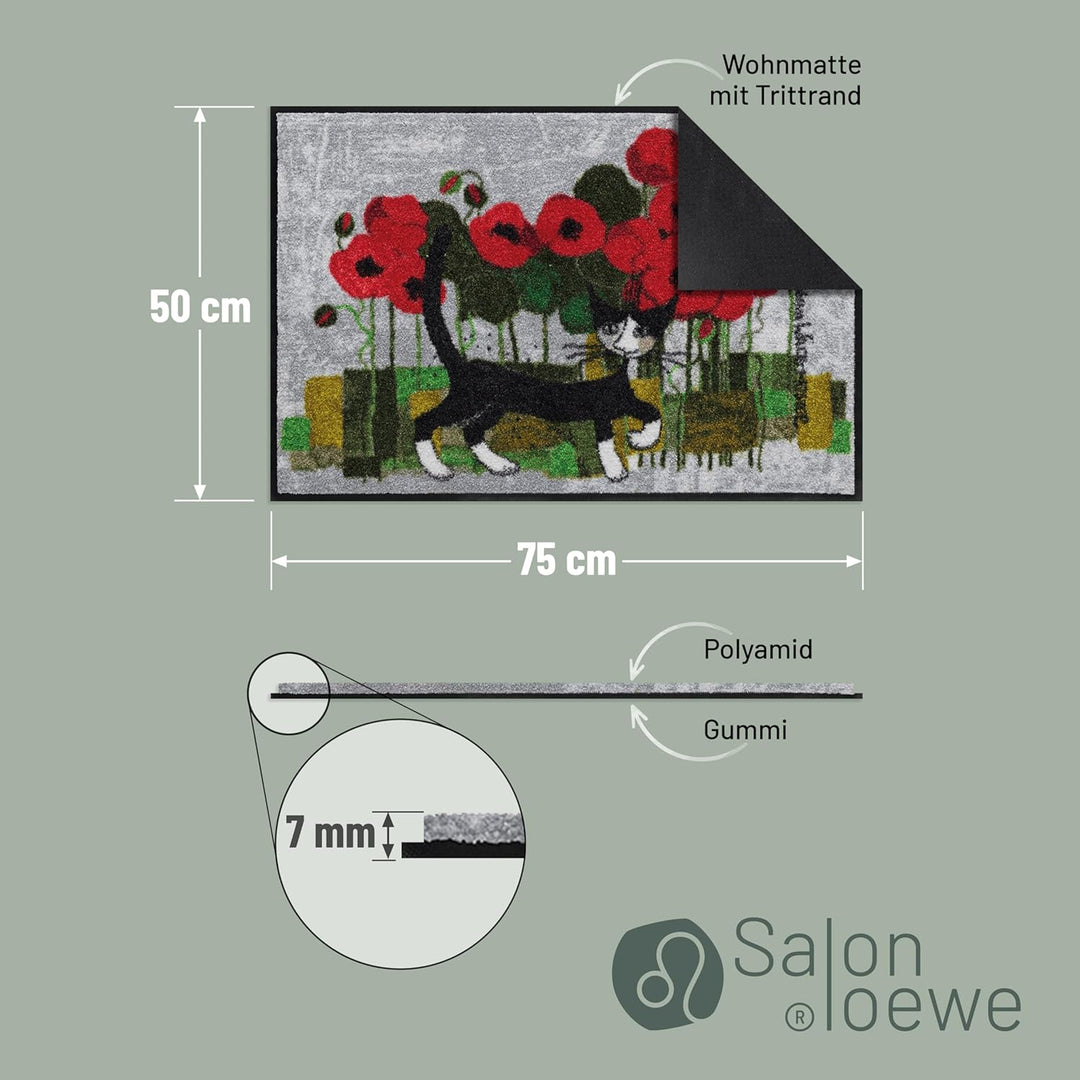 Salonloewe Rosina Wachtmeister Fussmatte Lifestyle Poppywalk 50x75 cm Eingangs-Matte Fussabtreter Ka