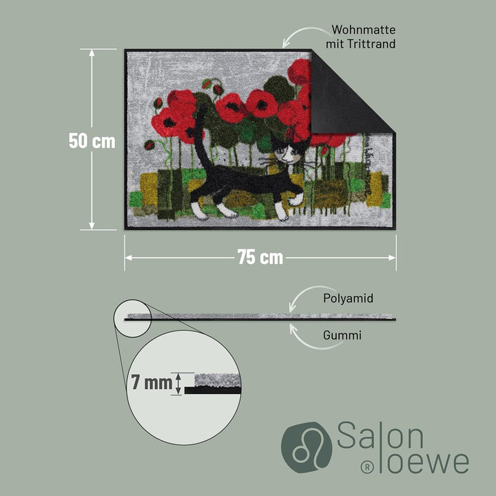 Salonloewe Rosina Wachtmeister Fussmatte Lifestyle Poppywalk 50x75 cm Eingangs-Matte Fussabtreter Ka