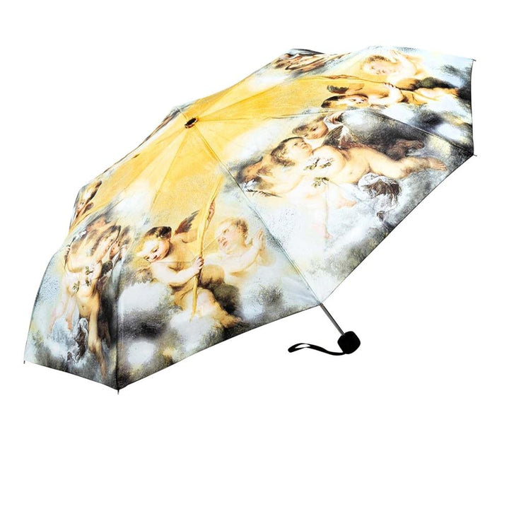 LUCKYWEATHER Regenschirm Taschenschirm Mini Damen Motiv Engel in den Wolken I Taschenschirme klein u