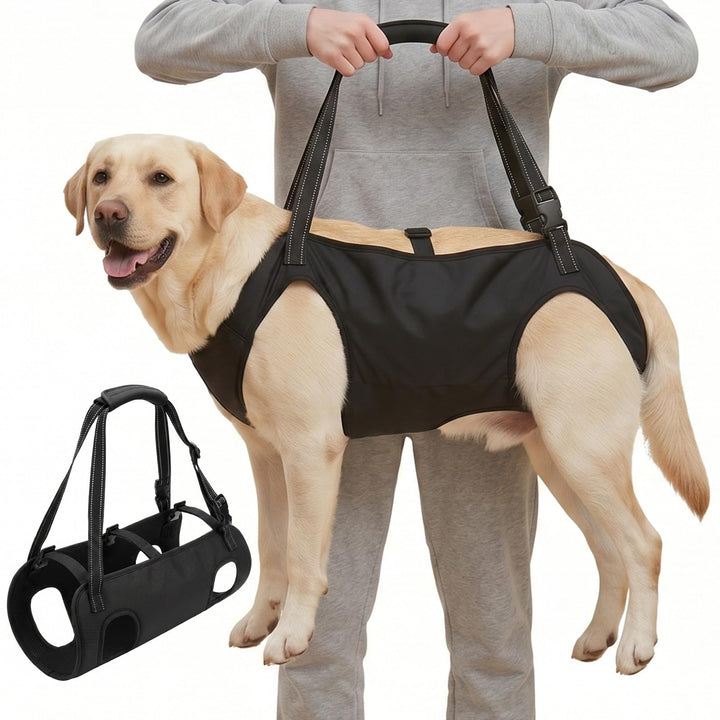 Tragehilfe Hund Gross mit Griffen Verstellbares Hundehebegeschirre, L | Treppenhilfe Hinterbeine Vor