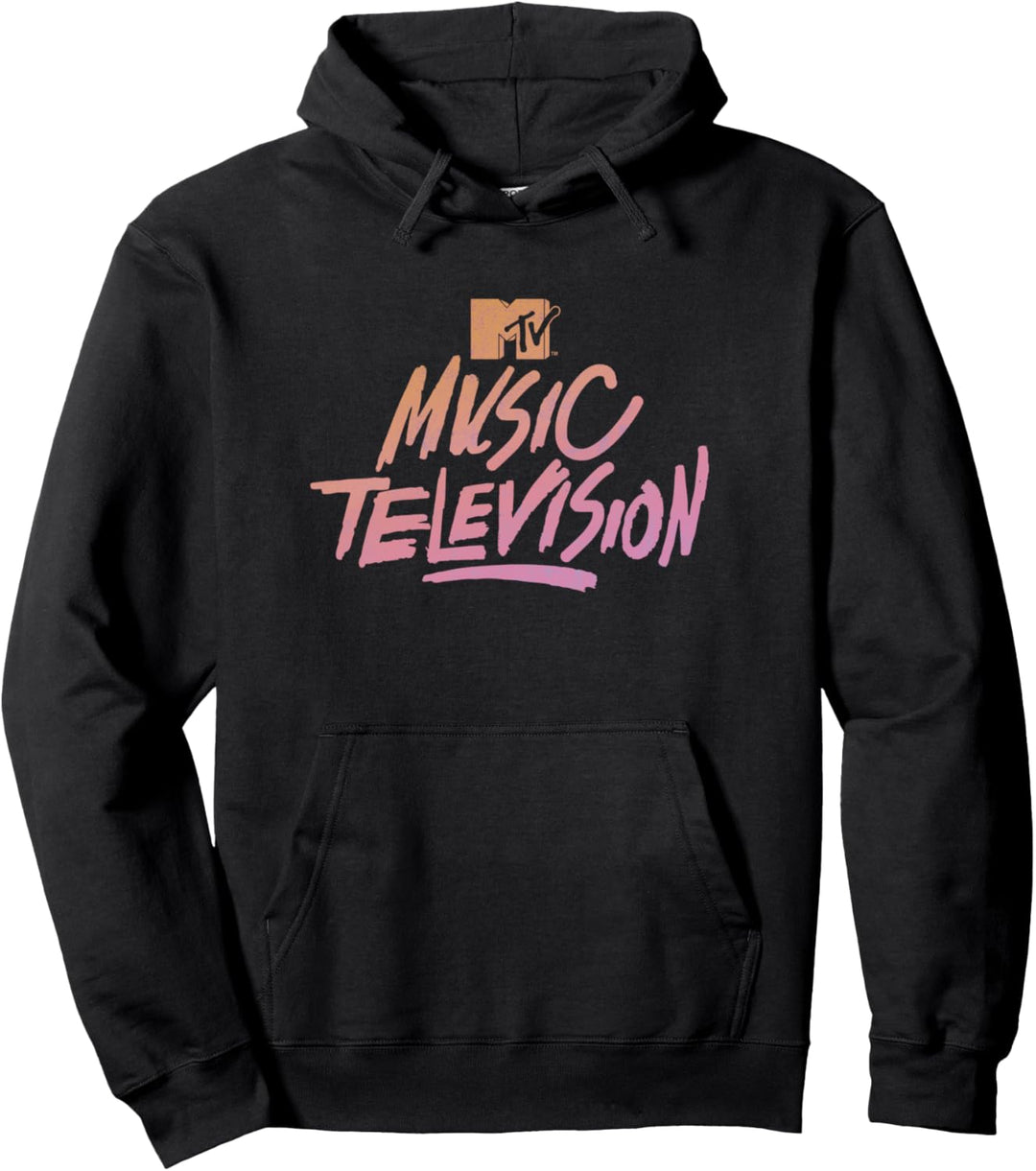 MTV Music Television Gradient Text Pullover Hoodie