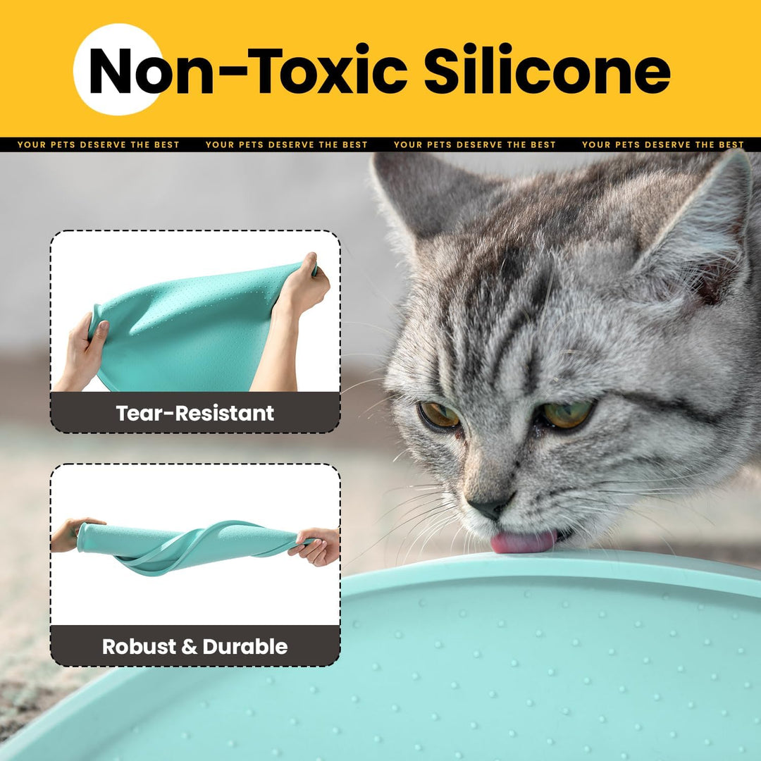 Conlun Napfunterlage Hund,1,2cm Hohe Ränder Futtermatte Katzen zur Vermeidung von Verschüttungen,BPA