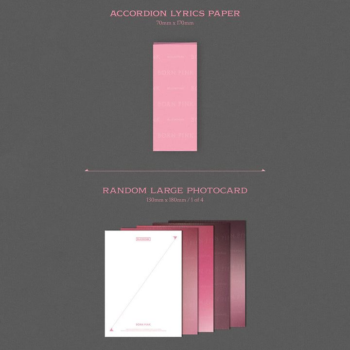 BLACKPINK - [BORN PINK] (PINK Ver.) CD + Photobook + Envelope + Lyrics Paper + Large Photocard + Pos