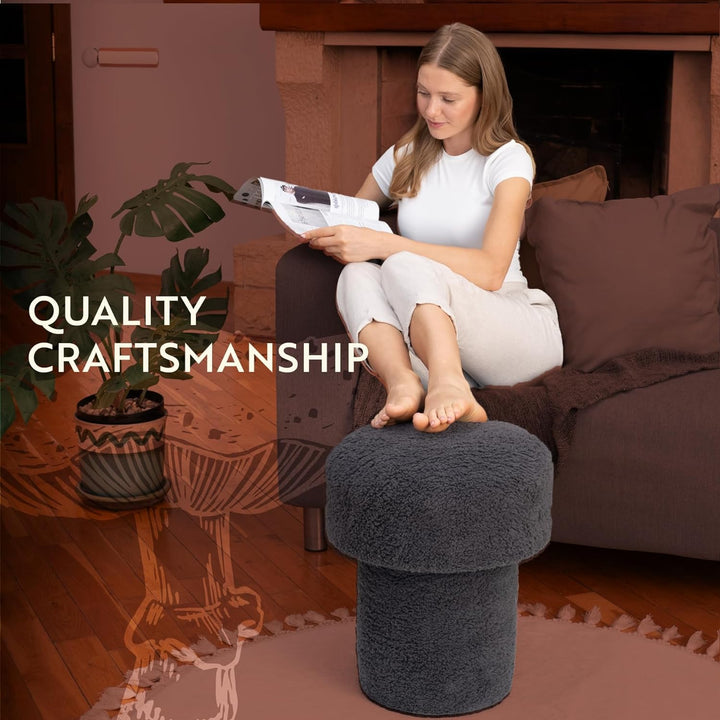 Dekorist Pilz Pouf Hocker, Dekorativ Sitzpouf, Sitzpuff, Fusshocker, Puff Hocker für Wohnzimmer, Out