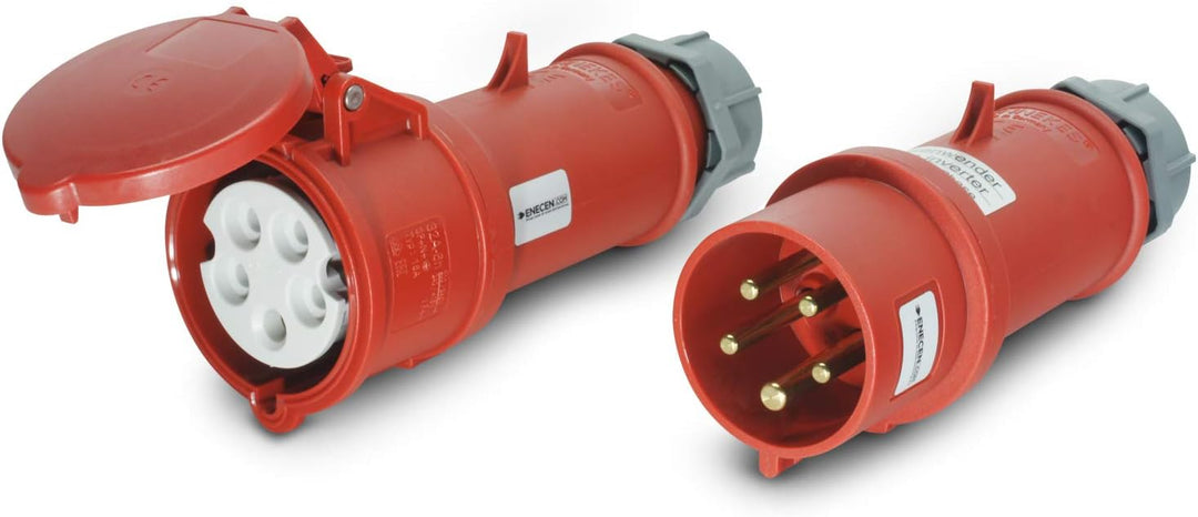 CEE Stecker & Kupplung Set 400V/32A 5p IP44 mit Phasenwender - Mennekes
