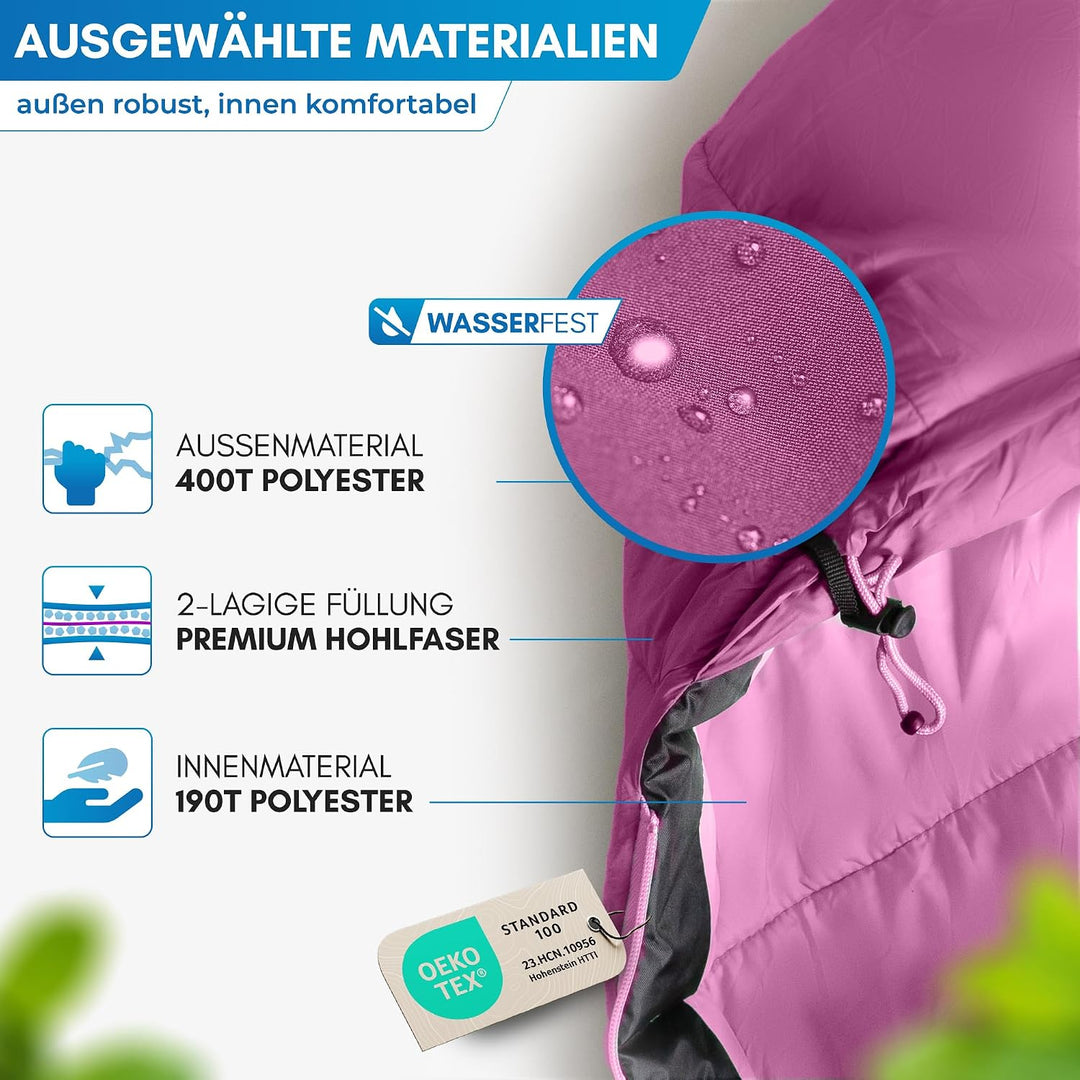 NORDMUT® Schlafsack Kinder mitwachsend für zuverlässigen Kälteschutz – Kinderschlafsack aus schadsto