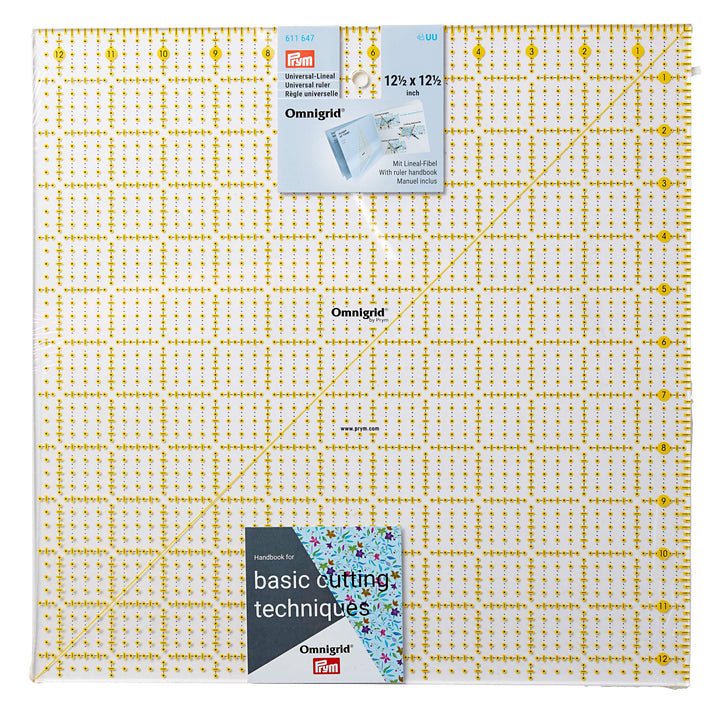 Prym 611647 Universal 12,5 x 12,5 inch Omnigrid Lineal, Kunststoff, transparent