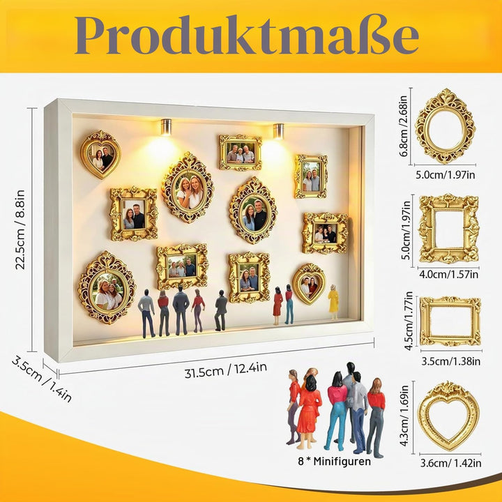 DIY Mini Museum Silhouettenbox mit Licht, Shadow Box Bilderrahmen Set, Museum of us, Foto Erinnerung