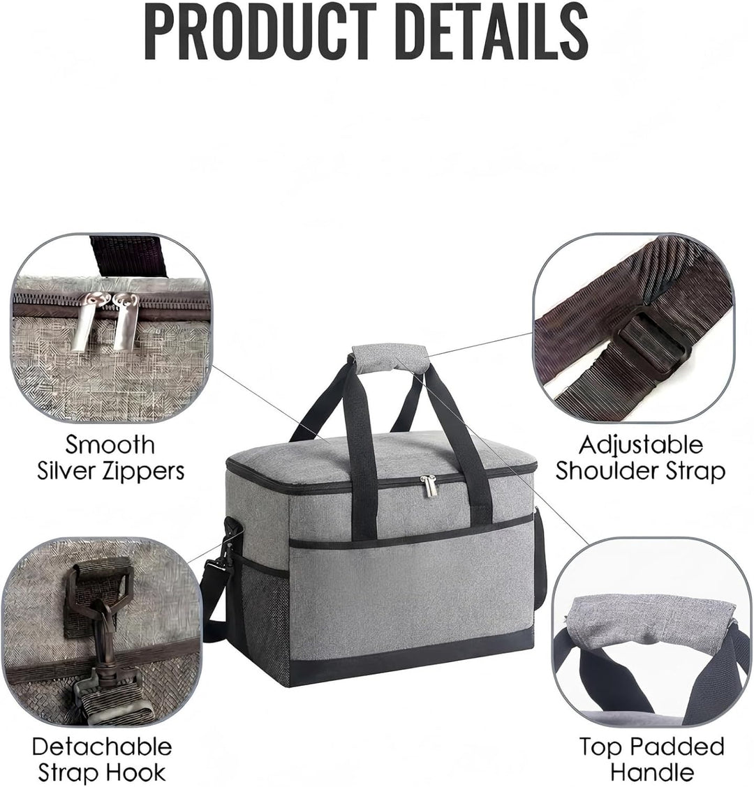 CNMTCCO Kühltasche Gross 35L Faltbare Isolierte Thermotasche, Wasserdicht & Auslaufsicher, Tragbare