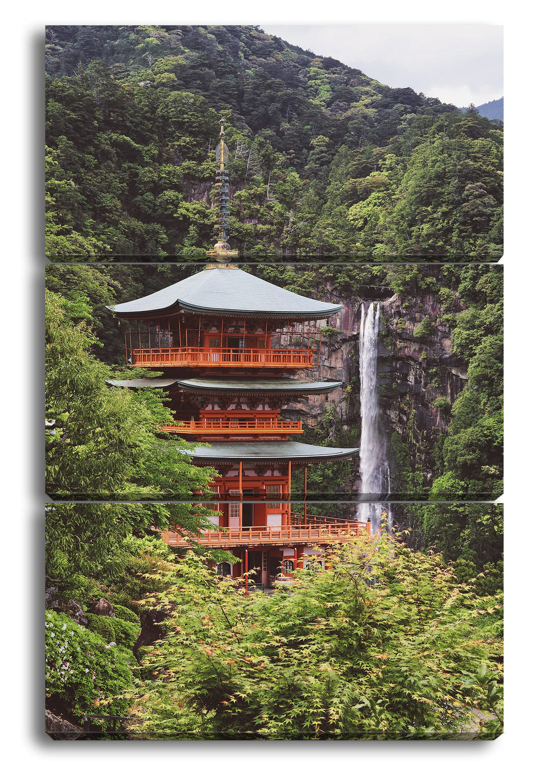 deyoli Schreinturm in atemberaubender Natur Format: 3Teilig als Leinwandbild, Motiv fertig gerahmt a