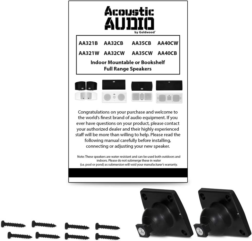 Acoustic Audio AA321B Einbaulautsprecher für den Innenbereich, 400 W, Schwarz Einzeln schwarz