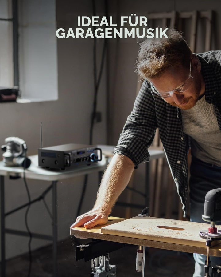 Moukey 2.0 Kanal Stereo Bluetooth Karaoke Verstärker, 100W Stereo Audio Verstärker Empfänger, Verstä