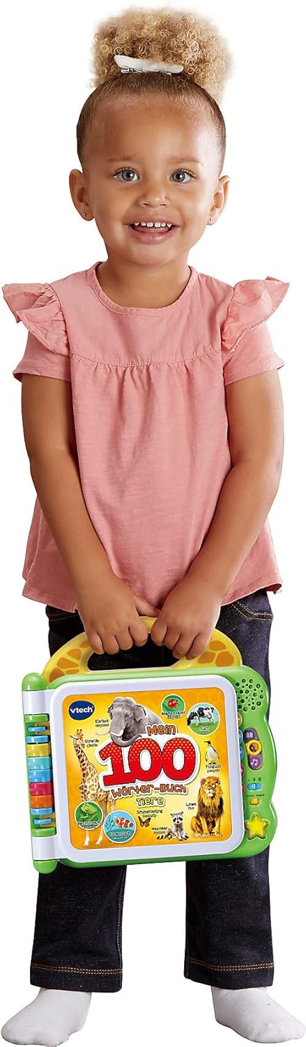 VTech Baby Mein 100-Wörter-Buch – Interaktives Bilderbuch zum Lernen erster Wörter mit 12 bilinguale