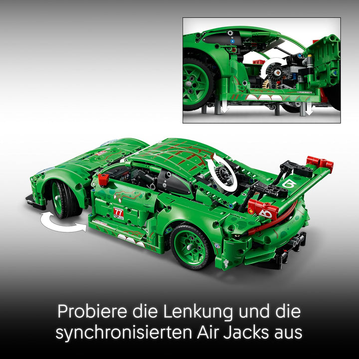 LEGO Technic Porsche 911 GT3 R Rexy AO Racing Rennwagen - Porsche Modellauto - Rennwagen zum Sammeln