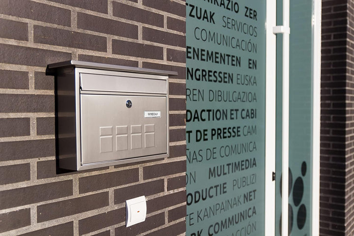 ARREGUI M105832 Deco E5707 Individueller Briefkasten aus rostfreiem Stahl, Grösse M (DIN A4 und Zeit