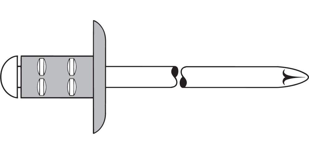 Gesipa Blindniete PolyGrip 500 Stück (Alu/Stahl 4x10 K 12, Nietschaft-ø 4 mm, Scherkraft 1060 N, Zug
