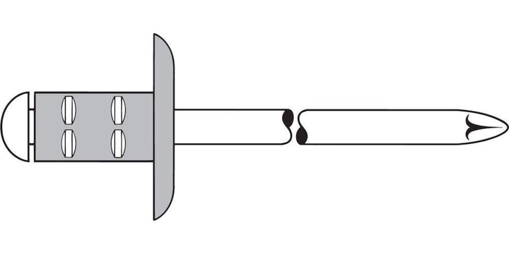 Gesipa Blindniete PolyGrip 500 Stück (Alu/Stahl 4x10 K 12, Nietschaft-ø 4 mm, Scherkraft 1060 N, Zug