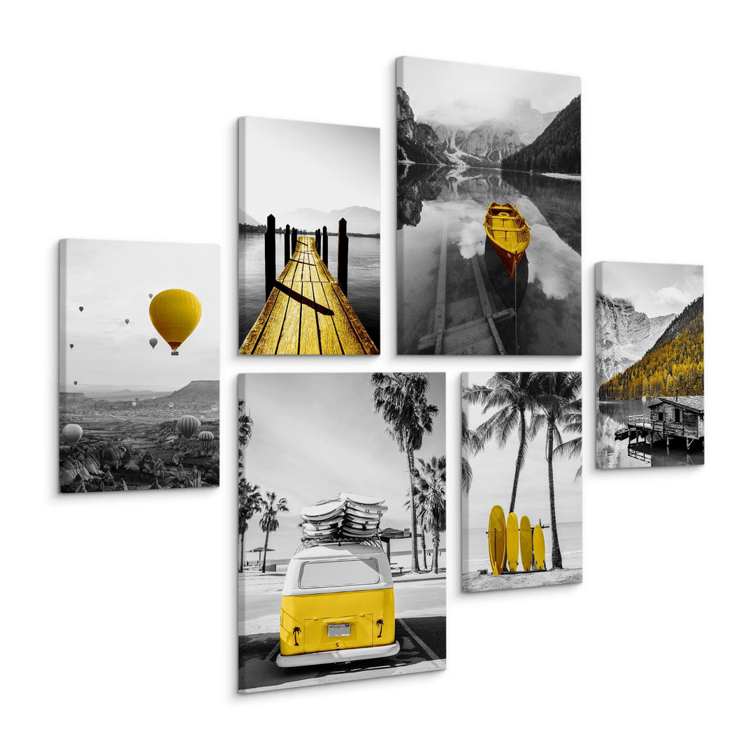 Muralo - Wandbilder Set - Leinwand Bilder Set Aufhängefertig - Bilder für Wohnzimmer Schlafzimmer -