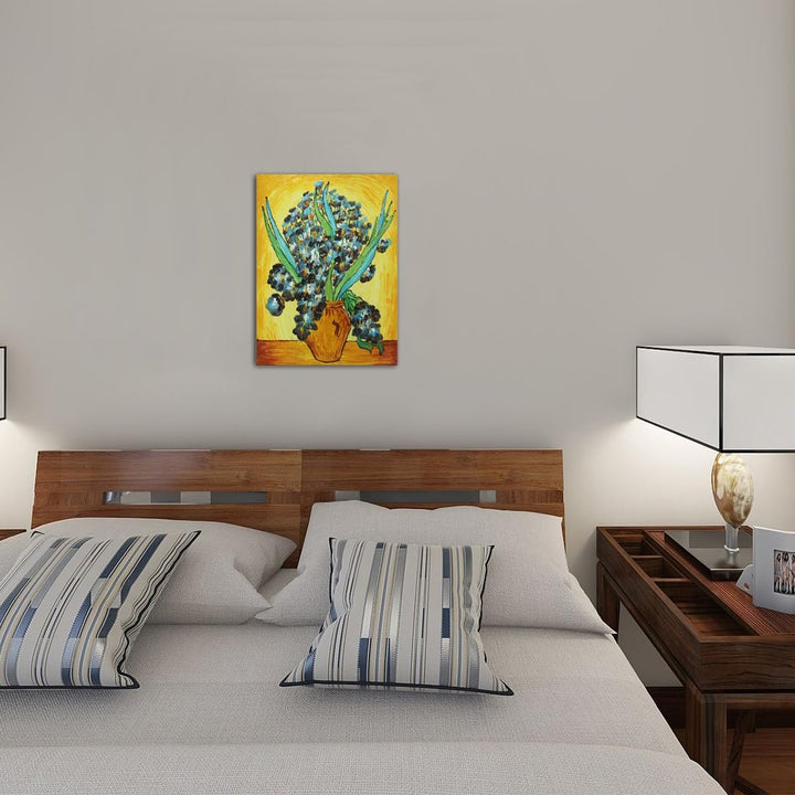 Fokenzary Hand Painted Oil Painting on Canvas Vincent Van Gogh Classical Irises Reproduction Wall De