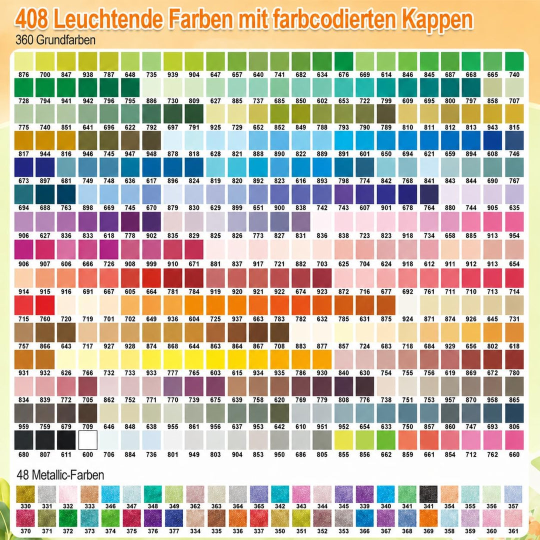Laconile 408 Farben Acrylstifte für Steine wasserfest mit Portable Suitcase – Direktfliessende Acryl
