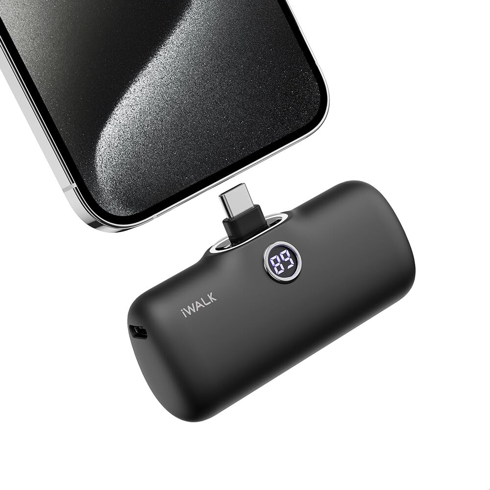iWALK Powerbank 4800mAh,USB-C Ausgabe & Eingabe, 20W Schnellladung Tragbares Ladegerät, Petit Extern