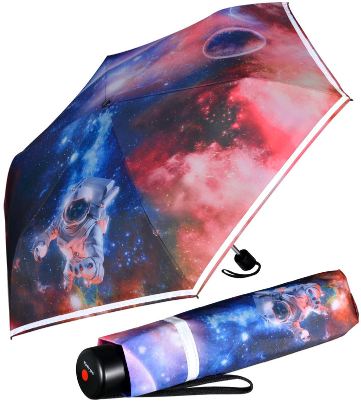 Knirps Kinder-Taschenschirm 4Kids Reflective mit Reflexborte - Space, Space