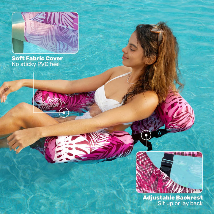SLOOSH Aufblasbare Luftmatratze Pool für Erwachsene, 2er schwimmende Pool-Flösse, aufblasbare Pool-N