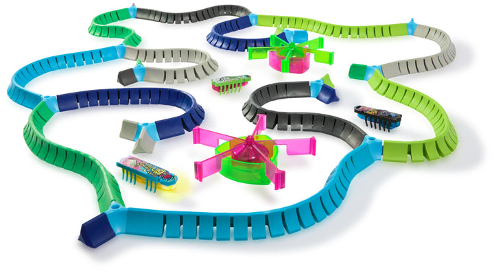Hex Bots NanoLand Spielset mit 36 Bauteilen, 2 Karussellen, 2 Nano Bots und einem superschnellen Nan