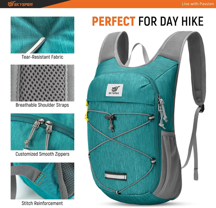 SKYSPER Rucksack Damen 10L Tagesrucksack Ultraleicht Daypack Wanderrucksack für Wandern Reisen Städt