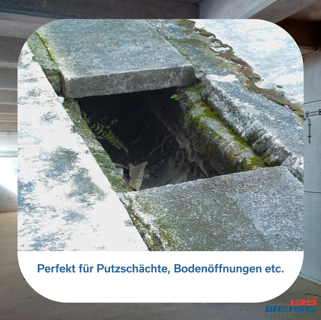 Weise Alu Schachtabdeckung mit Rahmen – 40 x 40 cm Durchgangsmass – gas- und geruchsdicht – für Inne