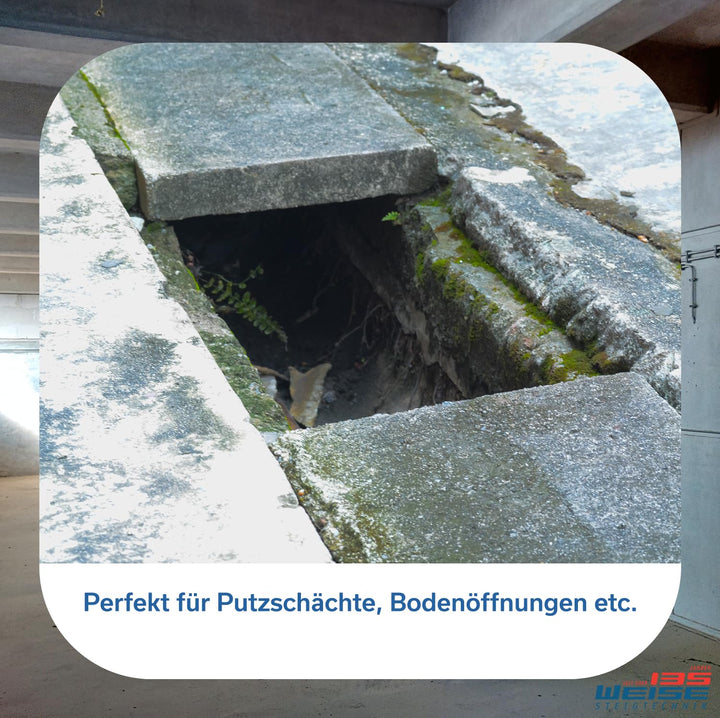 Weise Alu Schachtabdeckung mit Rahmen – 40 x 40 cm Durchgangsmass – gas- und geruchsdicht – für Inne