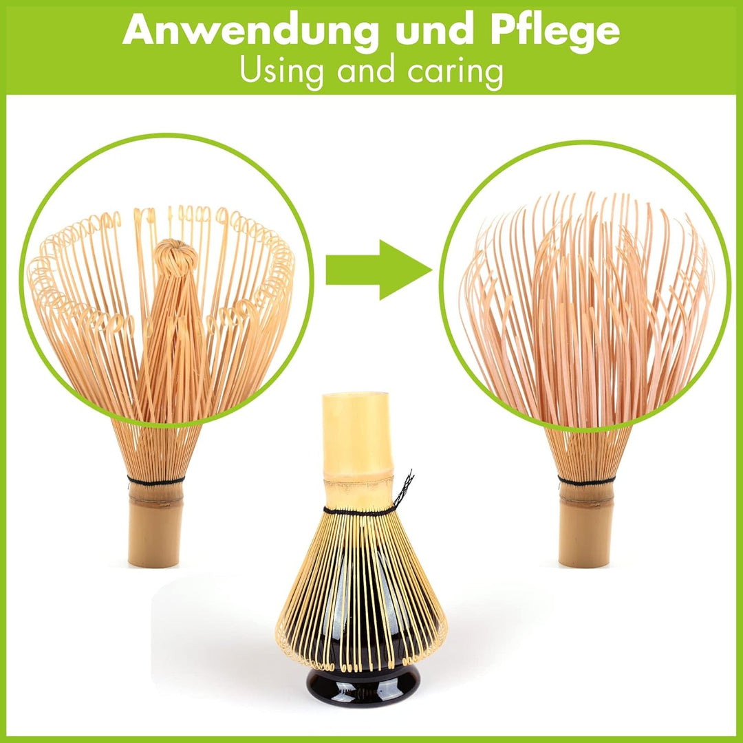 Goodwei Matcha Set mit BIO Matcha Pulver und hochwertiger Schale Chawan aus Keramik, Bambus-Matchabe