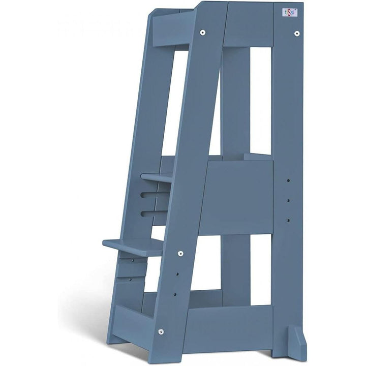 tiSsi Lernturm Felix, Entdeckerturm Montessori mitwachsend Buche Taubenblau
