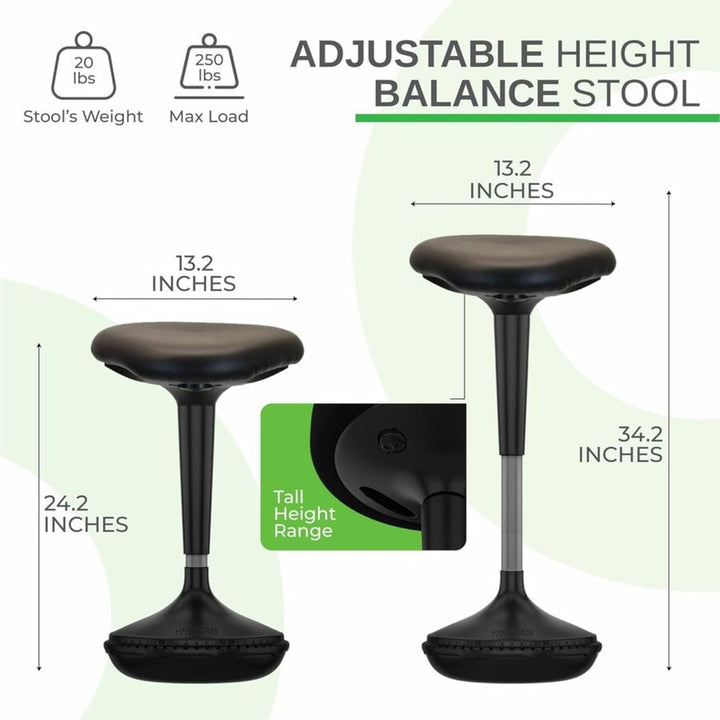WOBBLE Hocker Stehtisch Schreibtisch Balance Stuhl für aktives Sitzen. Hoher ergonomischer Sitzständ