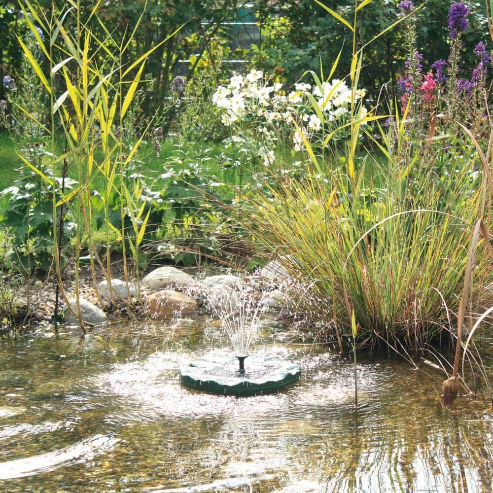 Pontec 40280 PondoSolar Lily Island - Solarwasserspielpumpe mit Akku / schwimmendes Wasserspiel / So
