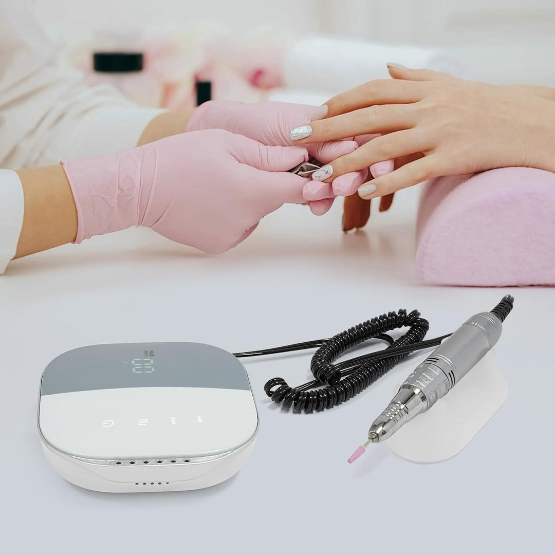 Touchscreen Nagelfräser 35000 U/Min Elektrische Nagelfeile LCD Weiss | Elektrische Nagelfeile mit 35