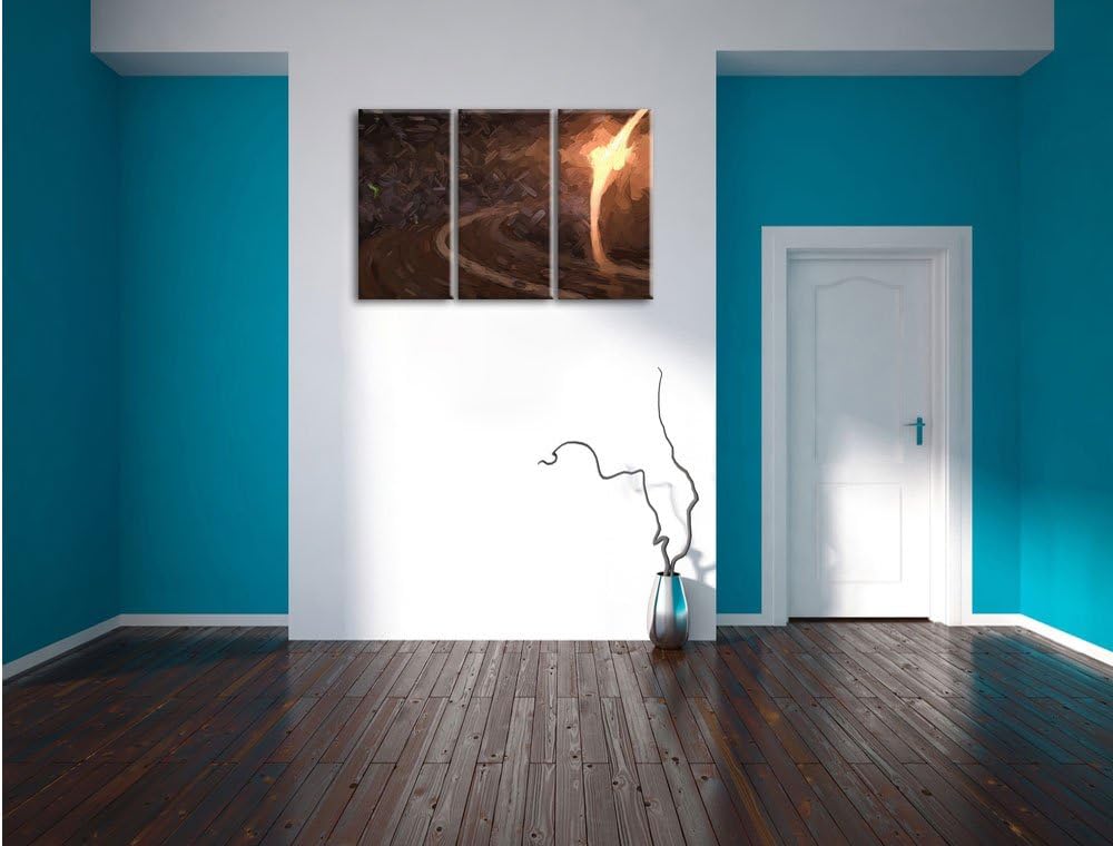 Pixxprint Planet Saturn im Weltall als Leinwandbild/Grösse: 3 Teilig (120x80) cm/Wandbild/Kunstdruck