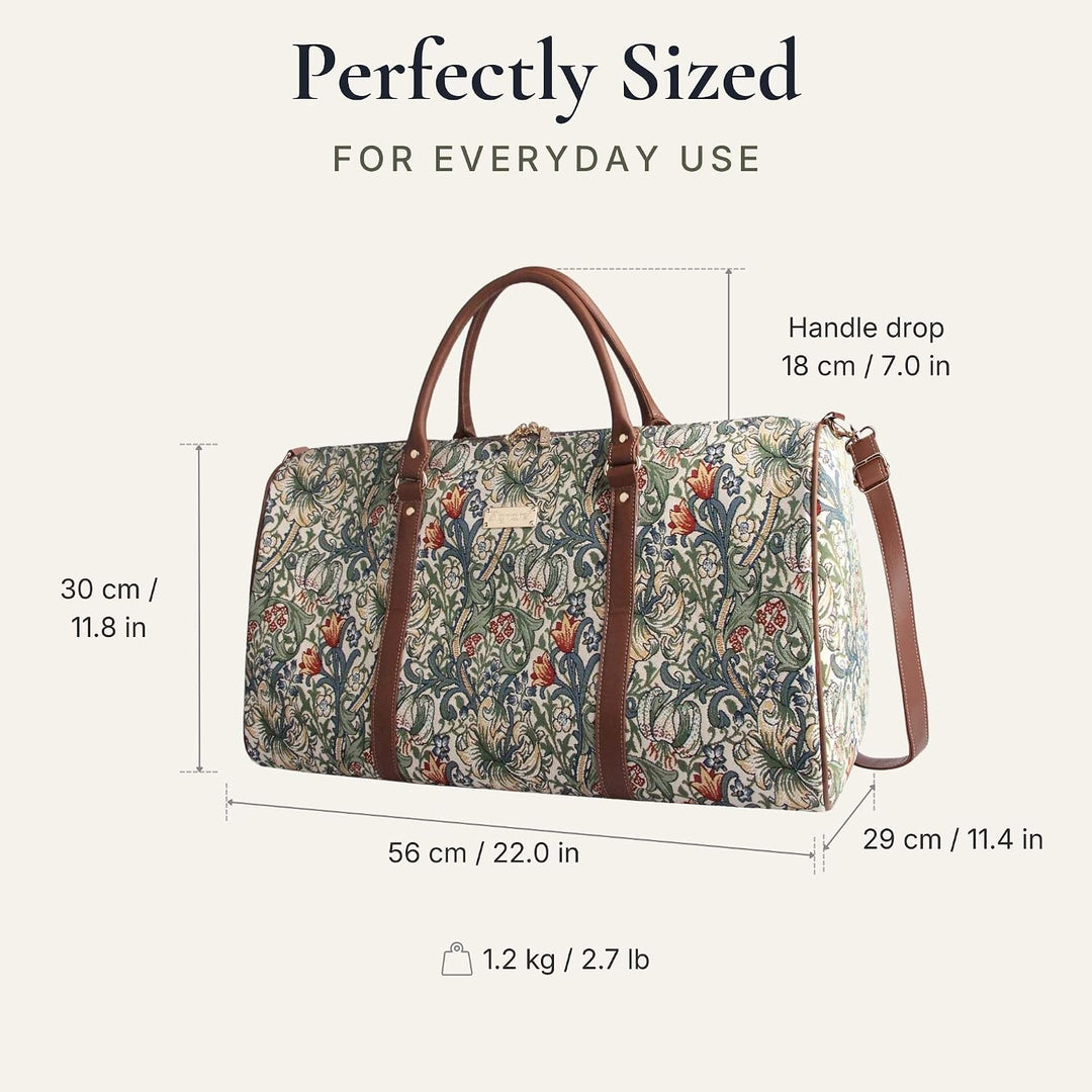 Signare Gobelinische grosse Seesack für Damen, Übernachtungstasche, Wochenendtasche Goldene Lilie, G