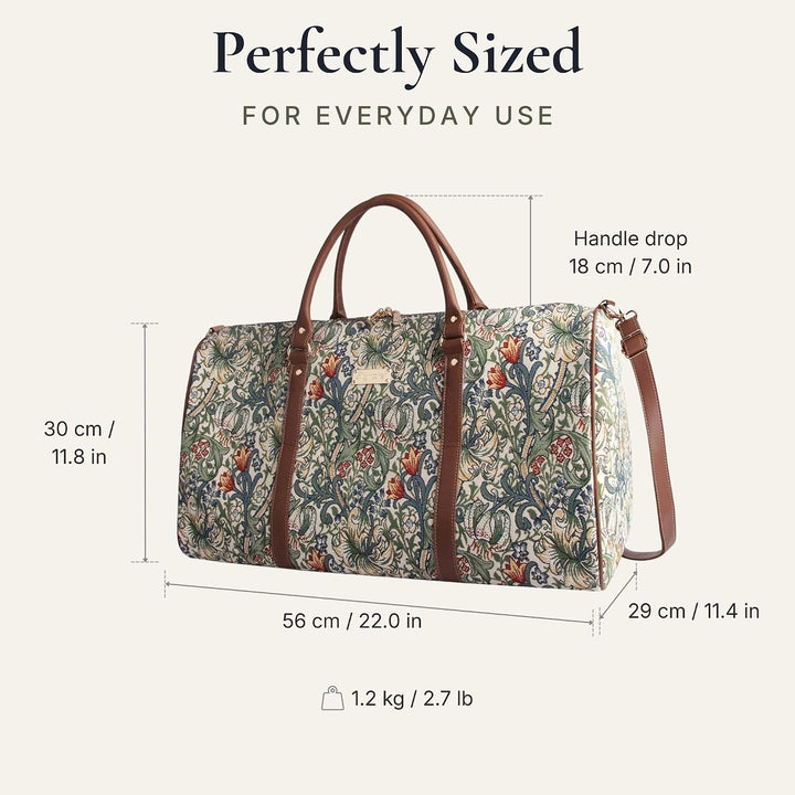 Signare Gobelinische grosse Seesack für Damen, Übernachtungstasche, Wochenendtasche Goldene Lilie, G