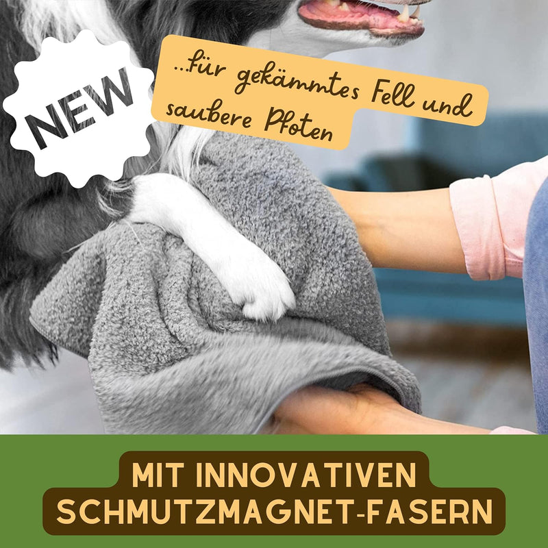 MASCOT (2er Pack) Hundehandtuch XXL extra saugfähig - Fellpflege Hunde Handtuch mit innovativen Schm