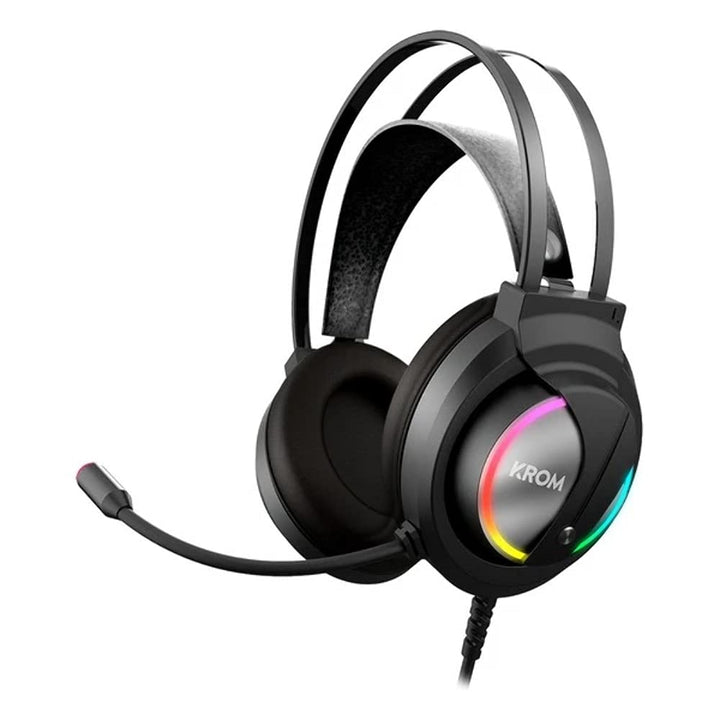 KROM KAPPA - Gaming Headset mit Mikrofon, Stereo Sound RGB LED Regenbogen, 50mm Lautsprecher, verste