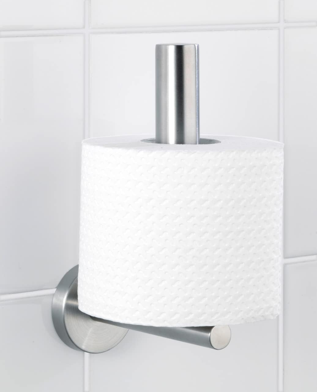 WENKO Ersatzrollenhalter Mod. Bosio Matt, Wandhalter für Toilettenpapier aus Edelstahl, mattierte Ob