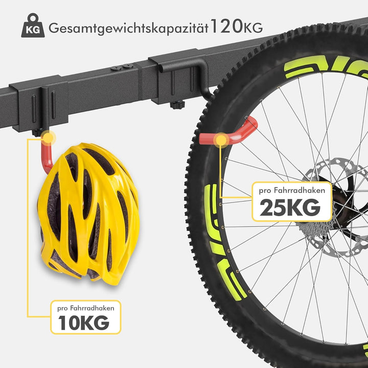 Mimoke Fahrrad Wandhalterung Vertikal | Geeignet für alle Fahrräder | Verstellbare Haken | Organisat