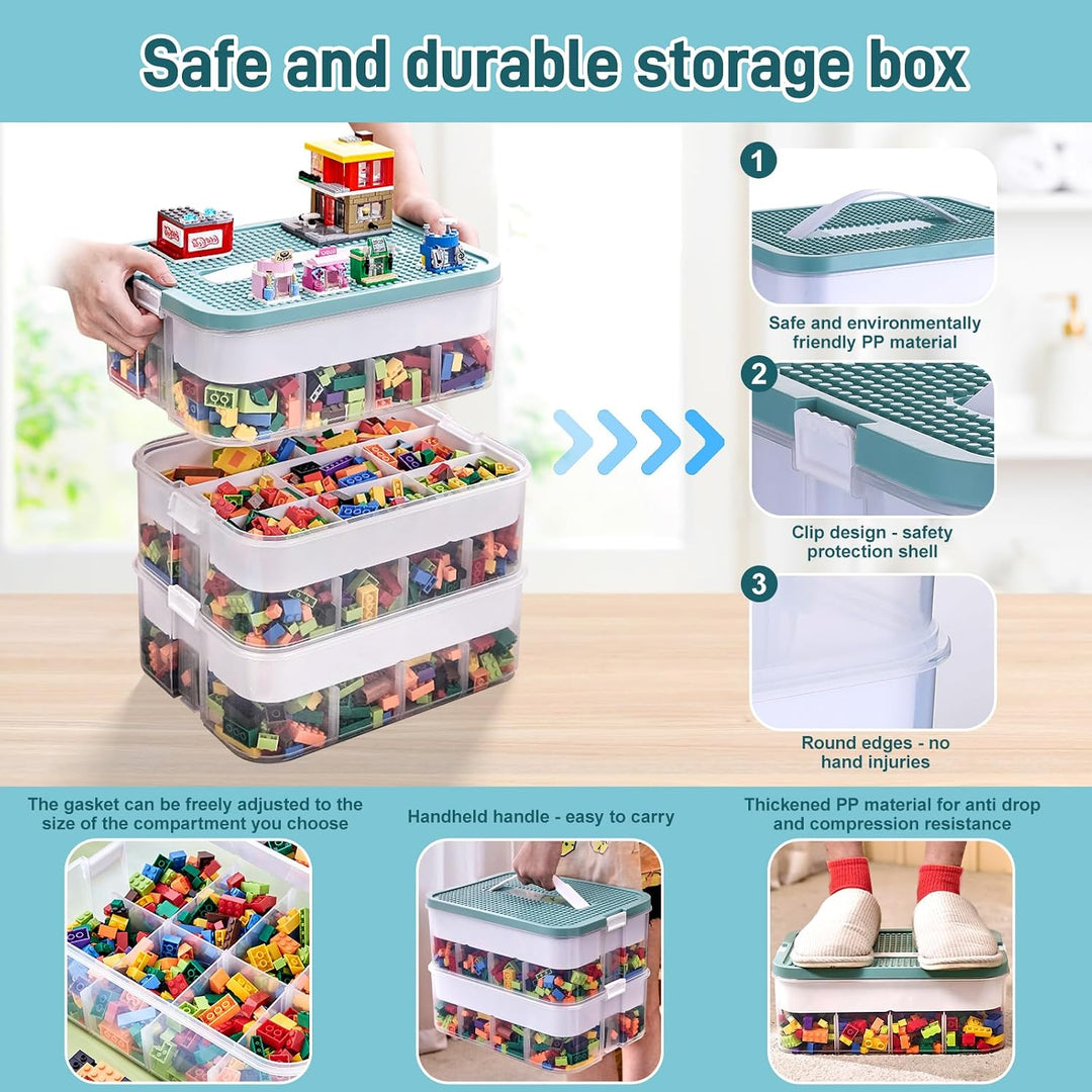 Aufbewahrungsbox Bausteine Aufbewahrungsbox mit Deckel, Stapelbox