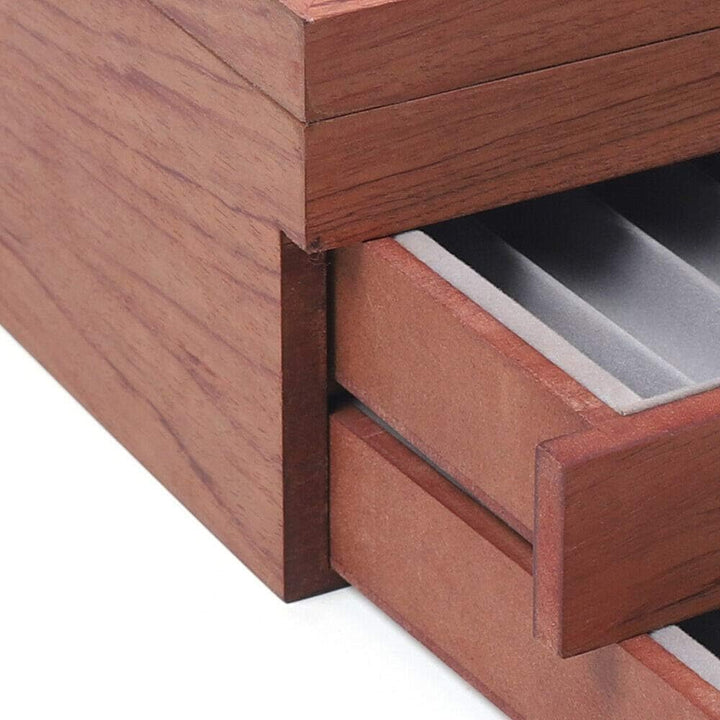 WindWilder Stifthalterbox mit vitrine für 34 Stifte, Rosenholz Holzstifte Pen Display Box mit Anzeig